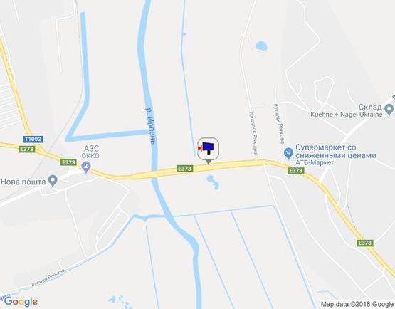 Схема рекламної площини за адресою м. Ірпінь, траса М-07, км 22+950 право