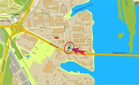 Схема рекламной плоскости по адресу Промышленная (южный мост) 9/2 (А) (разделитель) на Харьковскую пл Схема рекламной плоскости по адресу Промышленная (южный мост) 9/2 (А) (разделитель) на Харьковскую пл