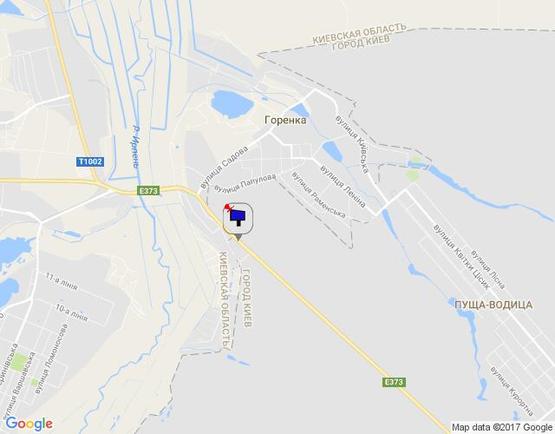 Схема рекламной плоскости по адресу смт. Гостомель, траса М-07 Київ-Ковель, км 21+600 ліво