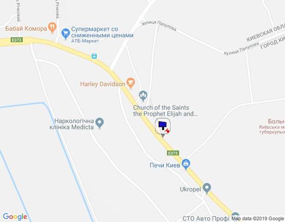 Схема рекламної площини за адресою смт. Гостомель, траса М-07 Київ-Ковель, км 22+500 право, вул. Кулішова, 33