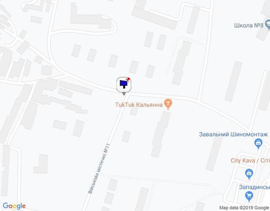 Схема рекламной плоскости по адресу м. Васильків, вул. Військове містечко, 11