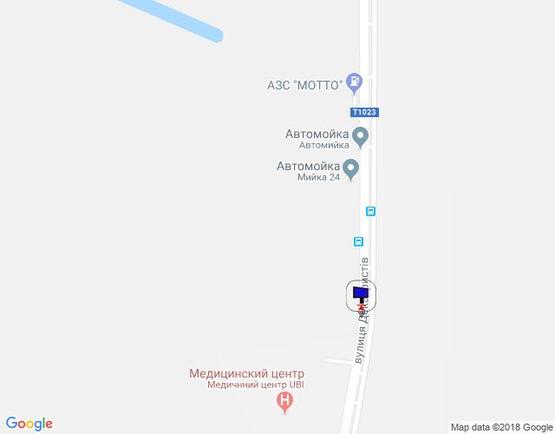Схема рекламной плоскости по адресу вул. Декабристів, навпроти 344, перед АЗС МОТТО, після медичного центра UBI