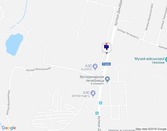 Схема рекламної площини за адресою вул. Декабристів, 63, перед АЗС GLUSCO