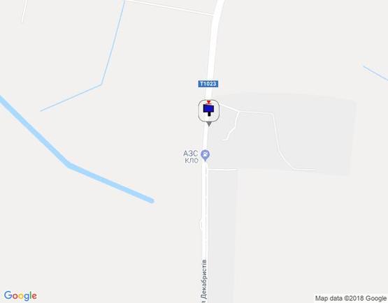 Схема рекламної площини за адресою вул. Декабристів, в'їзд у м. Васильків зі сторони Києва, за зупинкою, перед АЗС КЛО