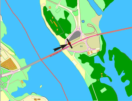 Схема рекламної площини за адресою Московский мост/пр.Ватутина напр. На Троещину