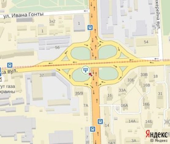 Схема рекламної площини за адресою Довженко  ул. - Дегтяревская ул.