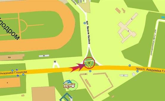 Схема рекламной плоскости по адресу пр-т Глушкова,3 (В) от Одесской пл,по пр-ту 40л Октября,к Лыбидской пл. Схема рекламной плоскости по адресу пр-т Глушкова,3 (В) от Одесской пл,по пр-ту 40л Октября,к Лыбидской пл.