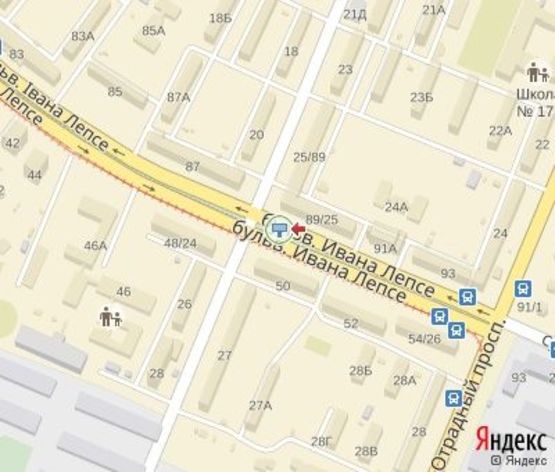 Схема рекламної площини за адресою Гавела В. бул., 89/25 - Донца М. ул. Схема рекламної площини за адресою Гавела В. бул., 89/25 - Донца М. ул.