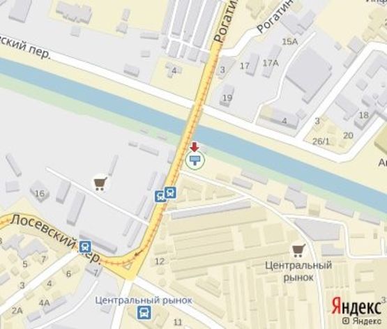 Схема рекламної площини за адресою Центральный рынок - Пескуновская ул., СМ Рост Схема рекламної площини за адресою Центральный рынок - Пескуновская ул., СМ Рост