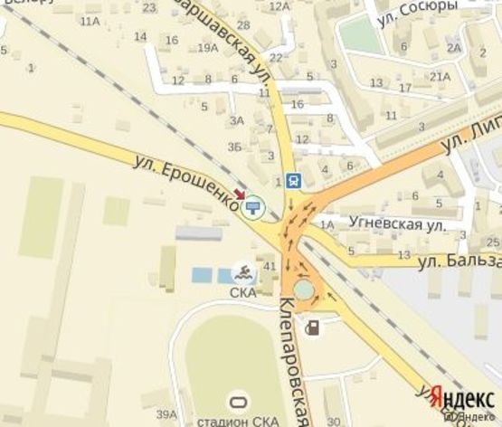 Схема рекламної площини за адресою Ерошенко ул. Схема рекламної площини за адресою Ерошенко ул.