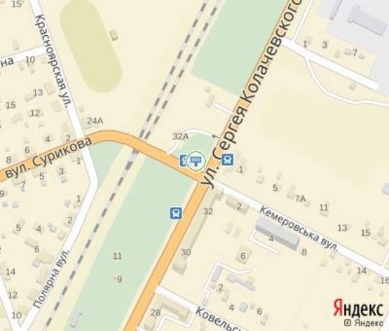 Схема рекламной плоскости по адресу Колачевского ул., 32а - Конституционная ул., (7-я подстанция), дв-е к 17 кв.