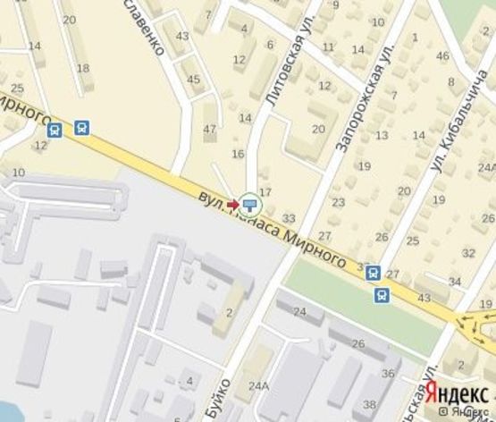 Схема рекламної площини за адресою Мирного П. ул. - Ярославенка Я. Ул. Схема рекламної площини за адресою Мирного П. ул. - Ярославенка Я. Ул.