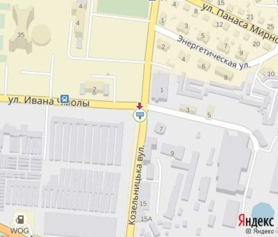 Схема рекламной плоскости по адресу Чмолы ул. - Козельницкая ул. Схема рекламной плоскости по адресу Чмолы ул. - Козельницкая ул.