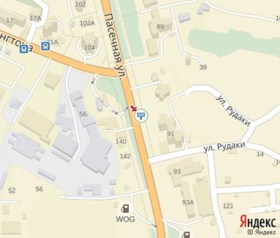 Схема рекламної площини за адресою Пасечная ул., 91 (АЗС ОККО, Ощадбанк, АЗС WOG)