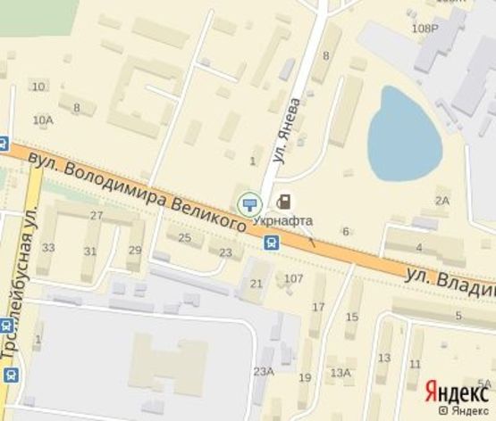 Схема рекламной плоскости по адресу Великого В. ул., (п. ст.) - Янева (Укрнафта)