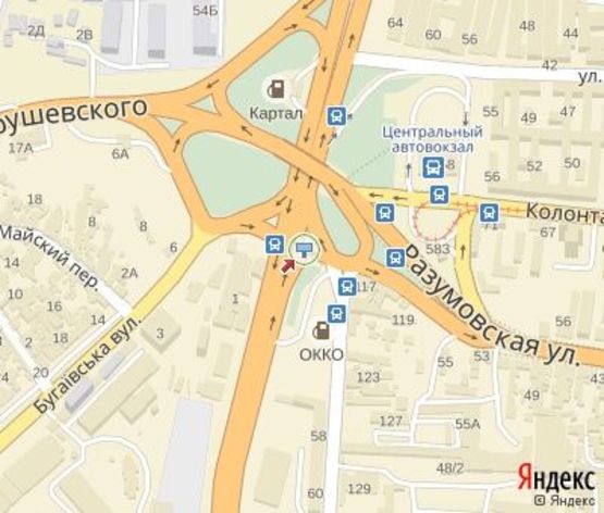 Схема рекламной плоскости по адресу Балковская ул., 117 (АЗС "ОККО", "Автовокзал")