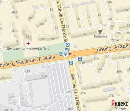 Схема рекламной плоскости по адресу Глушка пр. - Ильфа и Петрова ул. (500 м. до пр-та Небесной Сотни, из города) (левый) Схема рекламной плоскости по адресу Глушка пр. - Ильфа и Петрова ул. (500 м. до пр-та Небесной Сотни, из города) (левый)