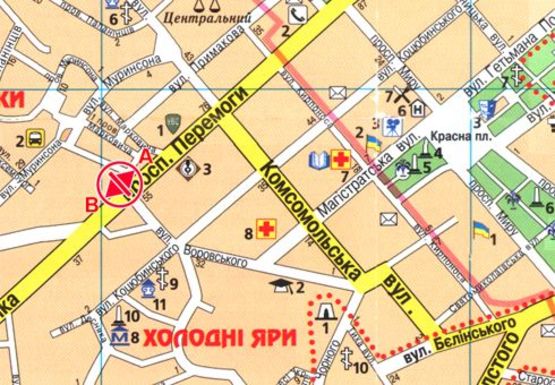 Схема рекламной плоскости по адресу Победы пр., 64 Схема рекламной плоскости по адресу Победы пр., 64