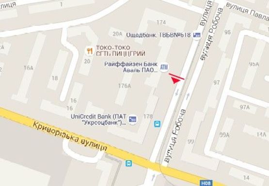 Схема рекламної площини за адресою Рабочая ул., 176