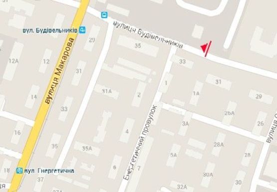 Схема рекламної площини за адресою Строителей ул., напротив дома № 33 Схема рекламної площини за адресою Строителей ул., напротив дома № 33