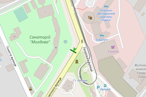 Схема рекламної площини за адресою Посмітного вул. - Генуезська вул. Схема рекламної площини за адресою Посмітного вул. - Генуезська вул.