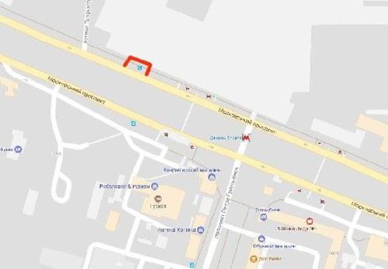 Схема рекламної площини за адресою Московский пр., 257 - ст.м.Дворец Спорта