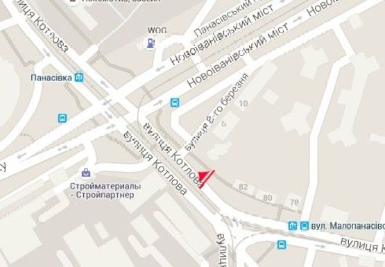 Схема рекламной плоскости по адресу Большая Панасовская ул. - 8-го Марта ул.