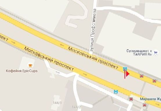 Схема рекламной плоскости по адресу Московский пр. - Профсоюзная ул.