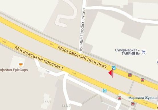 Схема рекламной плоскости по адресу Московский пр. - Профсоюзная ул.