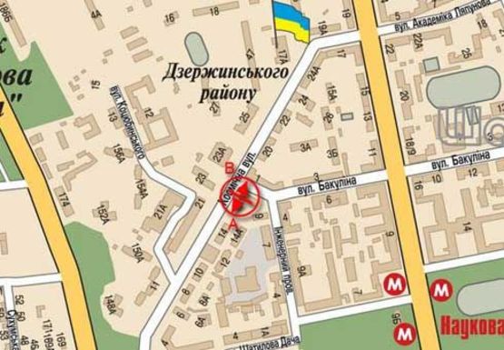 Схема рекламної площини за адресою Космическая ул.- Бакулина ул.