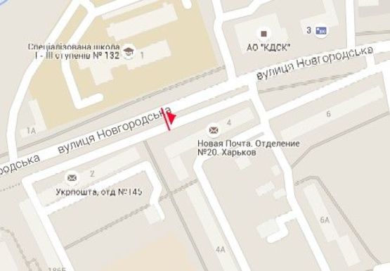 Схема рекламної площини за адресою Новгородская ул., 4