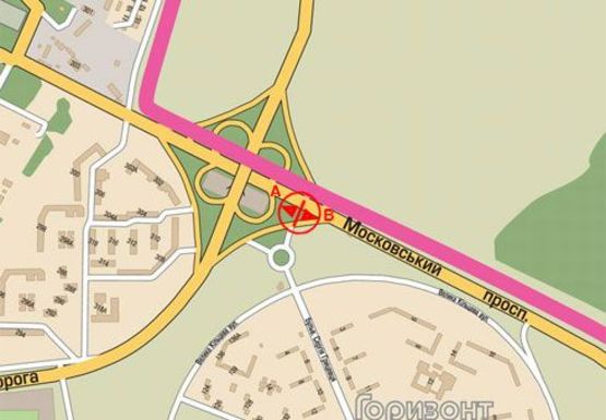 Схема рекламной плоскости по адресу Московский пр. - Ростовская трасса Схема рекламной плоскости по адресу Московский пр. - Ростовская трасса