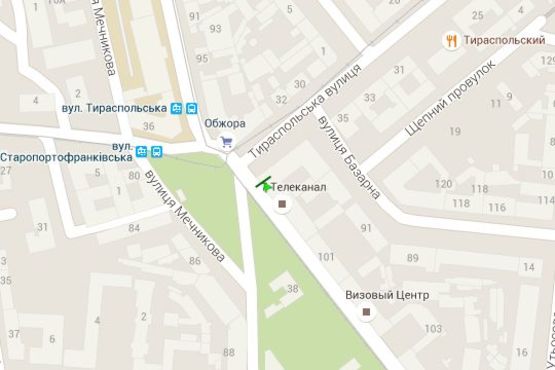 Схема рекламной плоскости по адресу Старопортофранківська вул. - Тираспольська вул.