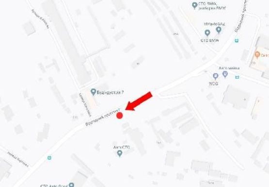 Схема рекламной плоскости по адресу Отрадный пр., 107, из центра