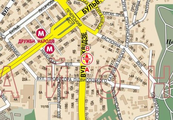 Схема рекламної площини за адресою Киквидзе ул., 3