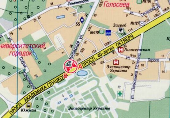 Схема рекламной плоскости по адресу Глушкова Академика пр., напротив Экспоцентра