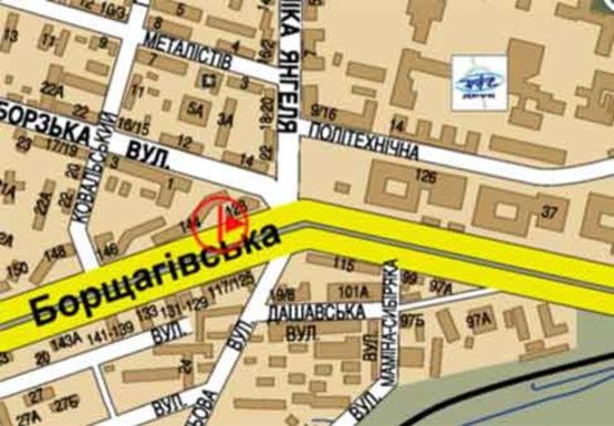 Схема рекламной плоскости по адресу Борщаговская ул., 128