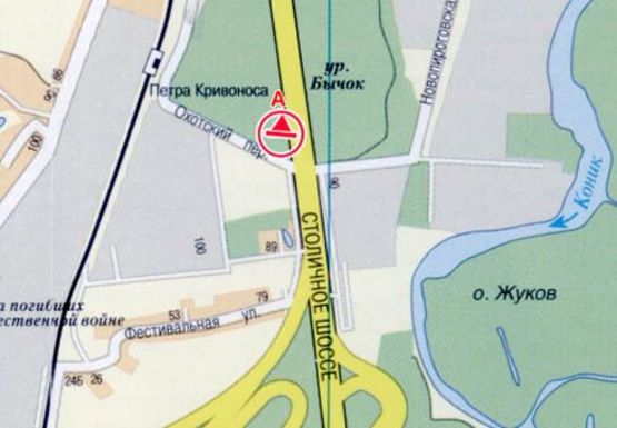 Схема рекламної площини за адресою Столичное шоссе, 90