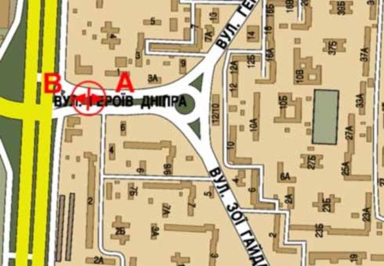 Схема рекламной плоскости по адресу Героев Днепра ул., 6