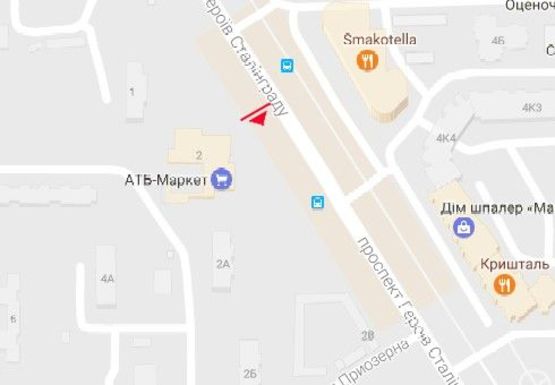 Схема рекламной плоскости по адресу Героев Сталинграда пр., 2