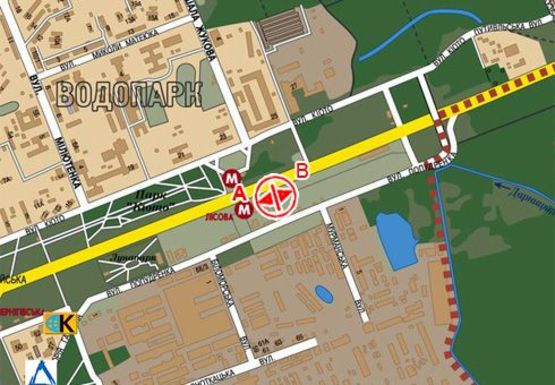 Схема рекламної площини за адресою Броварской пр., м. Лесная Схема рекламної площини за адресою Броварской пр., м. Лесная