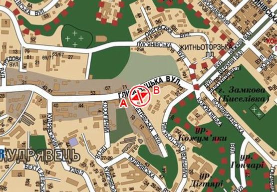 Схема рекламной плоскости по адресу Глубочицкая ул., Швейная фабрика "Дана"