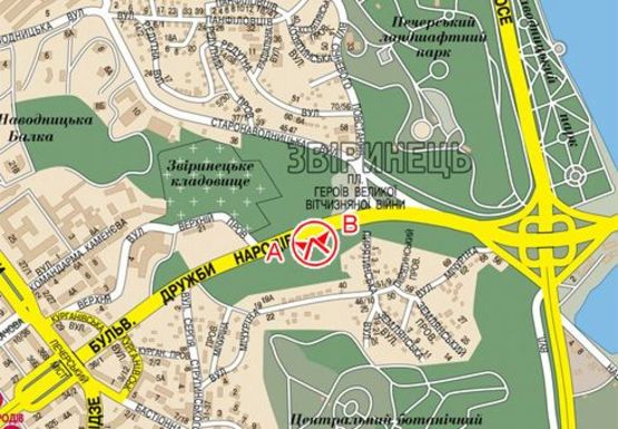 Схема рекламної площини за адресою Дружбы Народов б-р, Героев ВОВ пл.