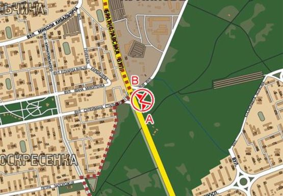 Схема рекламної площини за адресою Братиславская ул. - Крайняя ул.