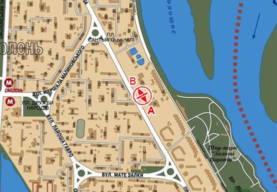 Схема рекламной плоскости по адресу Героев Сталинграда пр., 12-г