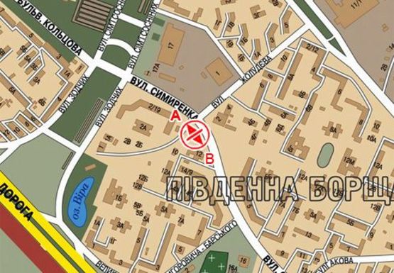 Схема рекламной плоскости по адресу Симиренко ул., 10