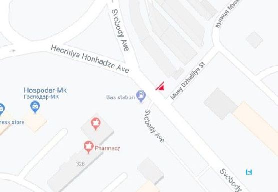 Схема рекламної площини за адресою Свободы пр., 28 (напротив)