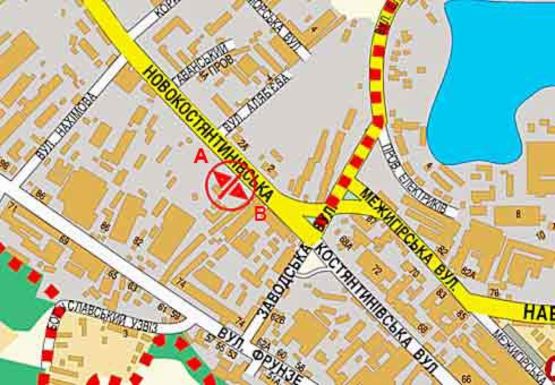 Схема рекламної площини за адресою Новоконстантиновская ул., напротив дома №2