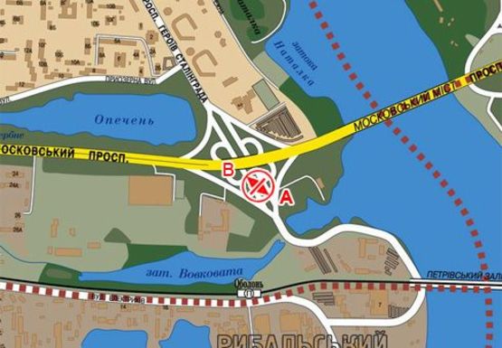 Схема рекламної площини за адресою Героев Сталинграда пр., Московский мост