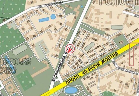 Схема рекламної площини за адресою Васильковская ул., 53а